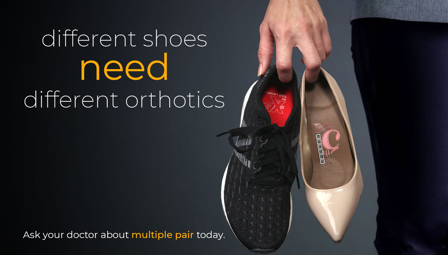 Multiple pairs of custom orthotics